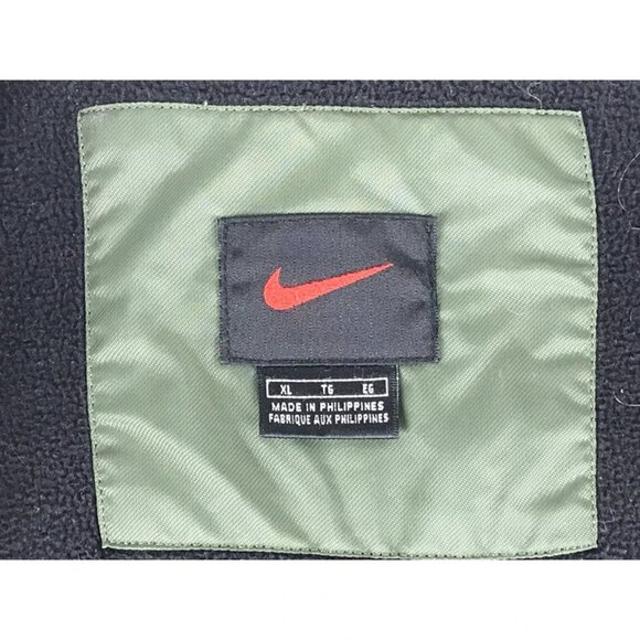 Nike Mens Green White Stripe Lined Collared Coat Windbreaker Jacket Size XL - Picture 7 of 13